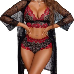 KORONKOWY ZESTAW Z SZLAFROKIEM CANNES LUMIÈRE